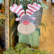 Candy Cane Reindeer Yard Stake