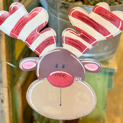 Candy Cane Reindeer Yard Stake