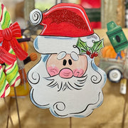 Mustache Santa Yard Stake