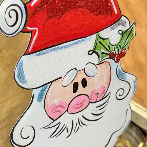 Mustache Santa Yard Stake