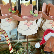 Cowboy Santa Yard Stake