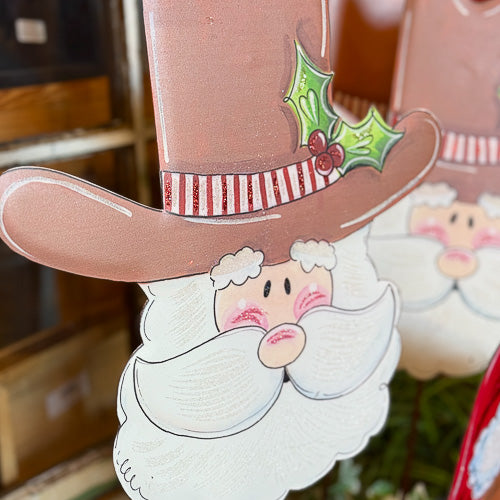 Cowboy Santa Yard Stake