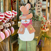 Sheriff Snowman Yard Stake
