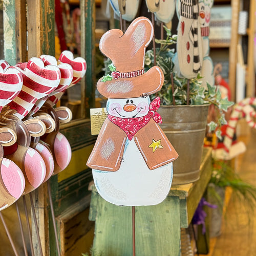 Sheriff Snowman Yard Stake