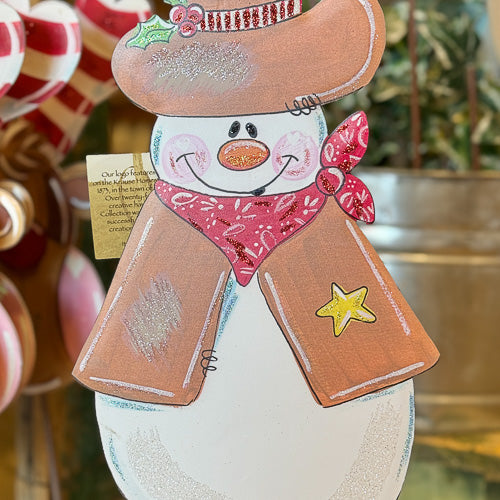 Sheriff Snowman Yard Stake