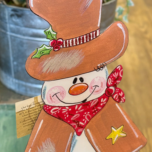Sheriff Snowman Yard Stake
