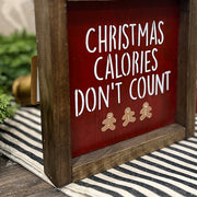 Christmas Calories Wood Sign