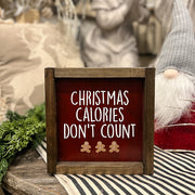 Christmas Calories Wood Sign