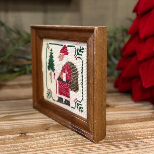 Framed Santa Cross Stitch