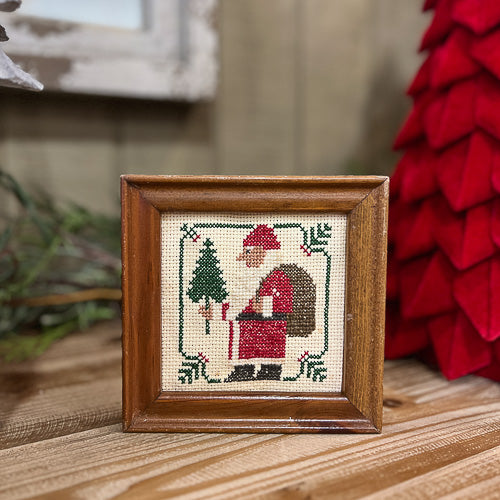 Framed Santa Cross Stitch