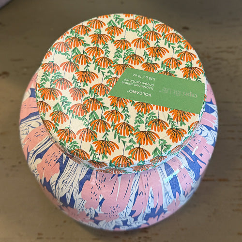 Patterned Capri Blue Candle