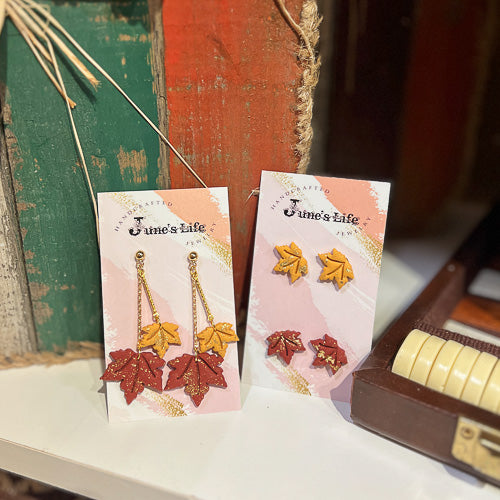 Leaf Clay Earrings