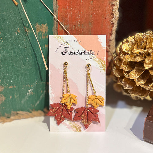 Leaf Clay Earrings