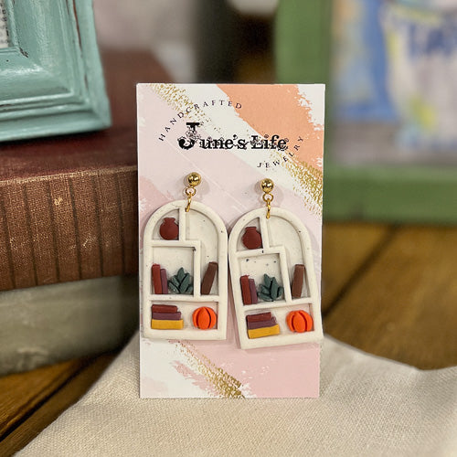 Clay Bookshelf Earrings