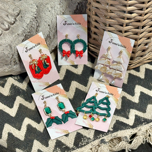 Clay Christmas Earrings