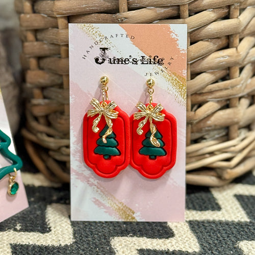 Clay Christmas Earrings