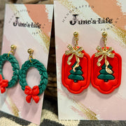 Clay Christmas Earrings