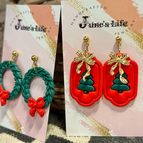 Clay Christmas Earrings