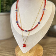 Coral Crystal Necklace