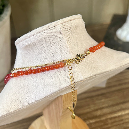 Coral Crystal Necklace