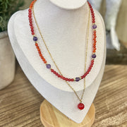 Coral Crystal Necklace