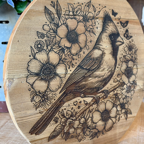 Wooden Cardinal Decor