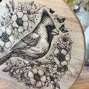 Wooden Cardinal Decor