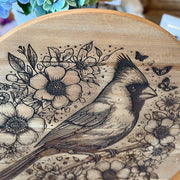 Wooden Cardinal Decor