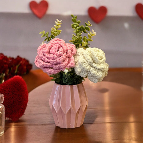 Crochet Roses & Vase