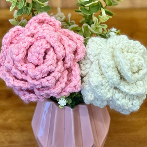 Crochet Roses & Vase