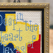 Framed Texas Cross Stitch