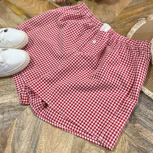 Red Gingham Boxer Shorts
