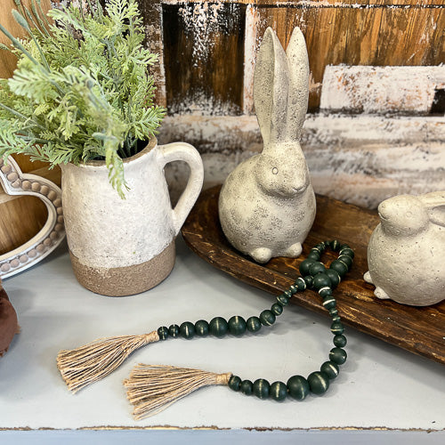 Dark Green Wood Beads