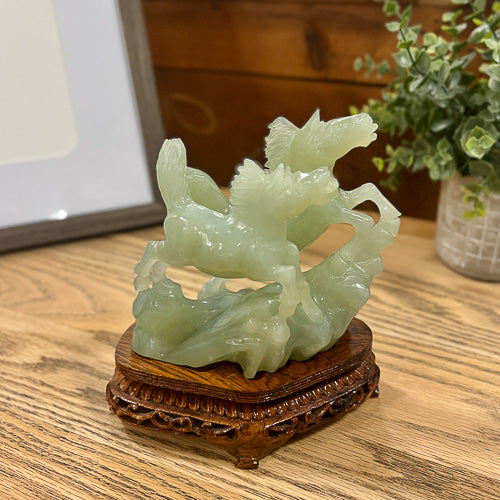 Jade Horses Figurine