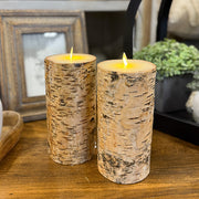 Birch Wrapped Battery Candles