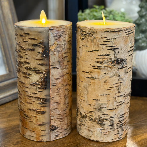 Birch Wrapped Battery Candles
