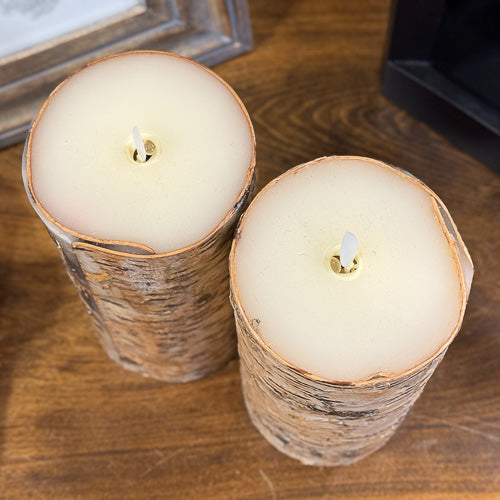 Birch Wrapped Battery Candles