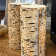 Birch Wrapped Battery Candles