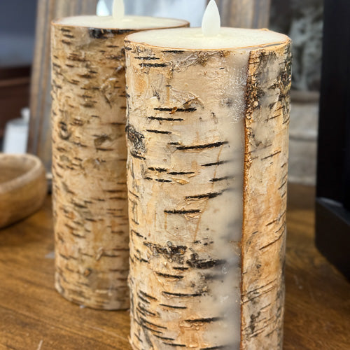 Birch Wrapped Battery Candles