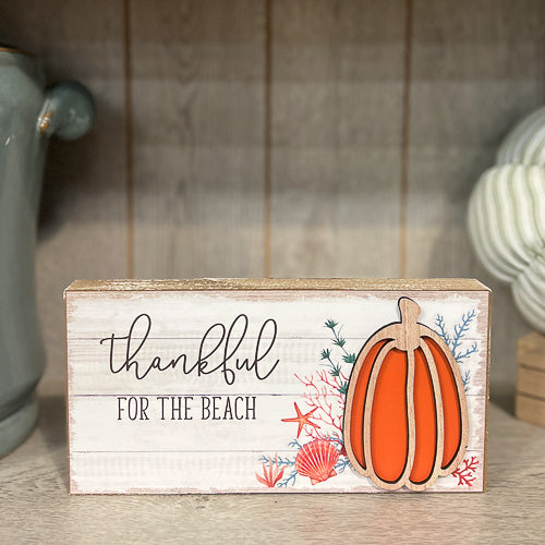 Pumpkin Beach Block Sign
