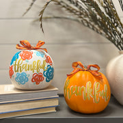 Hand Painted Thankful Pumpkin