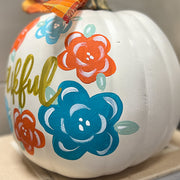 Hand Painted Thankful Pumpkin