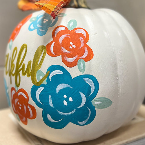 Hand Painted Thankful Pumpkin