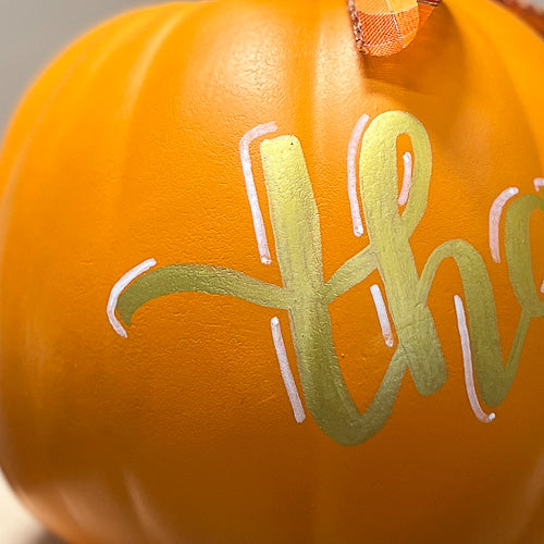 Hand Painted Thankful Pumpkin