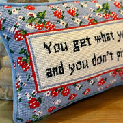 Get What You Get Needlepoint Pillow