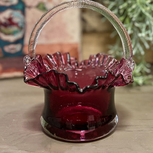 Fuchsia Glass Basket