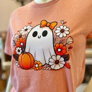 Floral Ghost Pumpkin Tee