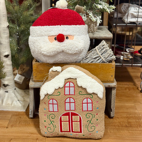Gingerbread House & Santa Pillow