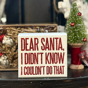 Dear Santa Box Sign