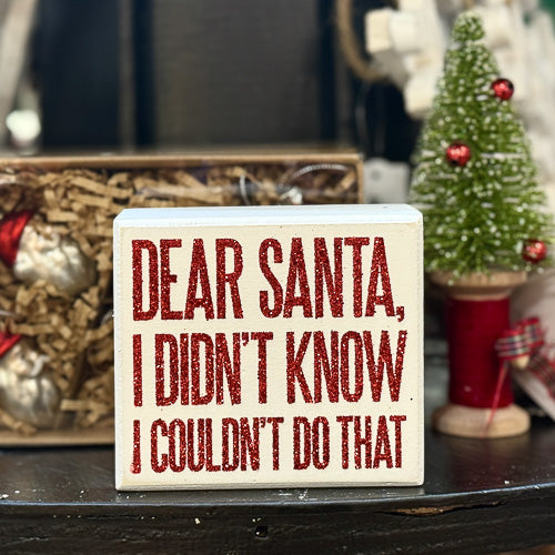 Dear Santa Box Sign